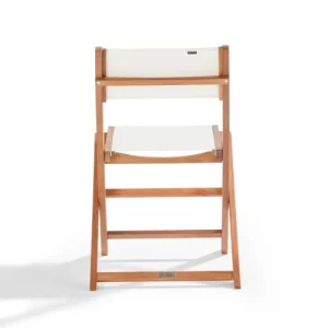 magasin en ligne france Oviala Lot De 2 Chaises Pliantes En Bois D’eucalyptus Et Textilène Blanc 16