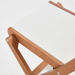 magasin en ligne france Oviala Lot De 2 Chaises Pliantes En Bois D’eucalyptus Et Textilène Blanc 18