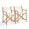 bas prix Oviala Lot De 2 Chaises Pliantes En Bois D’eucalyptus Et Textilène Blanc 17