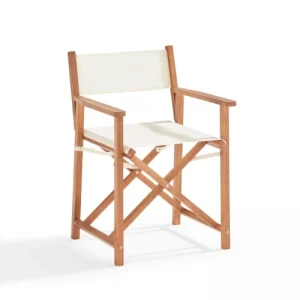 bas prix Oviala Lot De 2 Chaises Pliantes En Bois D’eucalyptus Et Textilène Blanc 10