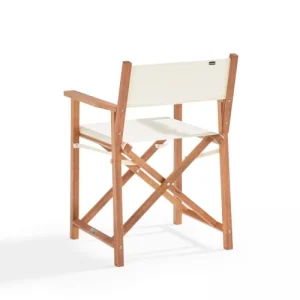 bas prix Oviala Lot De 2 Chaises Pliantes En Bois D’eucalyptus Et Textilène Blanc 14