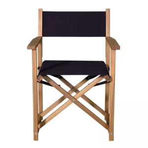 grossiste Oviala Lot De 2 Chaises Pliantes En Bois D’eucalyptus Et Textilène Noir 18