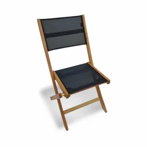 en ligne vente Alice’s Garden Lot De 2 Chaises Pliantes En Bois D’Eucalyptus FSC Huilé Noir 14