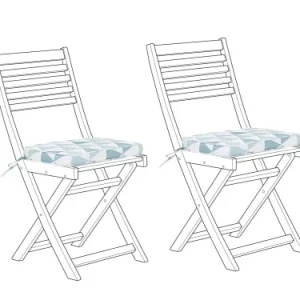 Vente Beliani Lot De 2 Coussins Bleu Et Blanc Pour Chaises 29×38 16