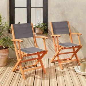 Alice’s Garden Lot De 2 Fauteuils De Jardin En Bois Anthracite dernières 10