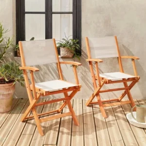 soldes luxe Alice’s Garden Lot De 2 Fauteuils De Jardin En Bois Blanc 10