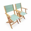 Vente Alice’s Garden Lot De 2 Fauteuils De Jardin En Bois Et Textilène Vert De Gris 16