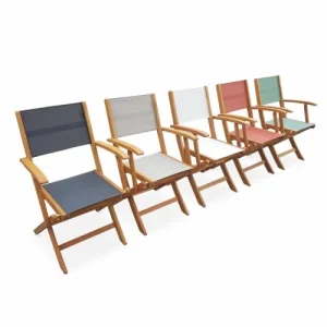 Vente Alice’s Garden Lot De 2 Fauteuils De Jardin En Bois Et Textilène Vert De Gris 14