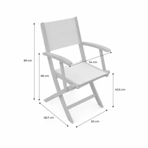 Vente Alice’s Garden Lot De 2 Fauteuils De Jardin En Bois Et Textilène Vert De Gris 16