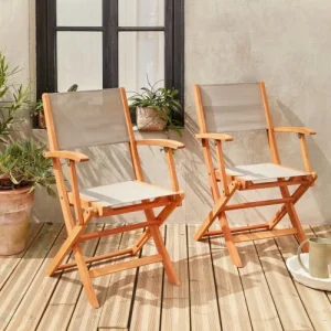 Meilleur Service Alice’s Garden Lot De 2 Fauteuils De Jardin En Bois Gris 10