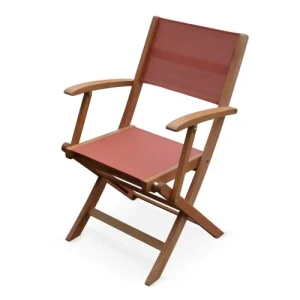 comparez les prix Alice’s Garden Lot De 2 Fauteuils De Jardin En Bois Terracotta 10