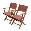 comparez les prix Alice’s Garden Lot De 2 Fauteuils De Jardin En Bois Terracotta 19