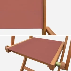 comparez les prix Alice’s Garden Lot De 2 Fauteuils De Jardin En Bois Terracotta 12