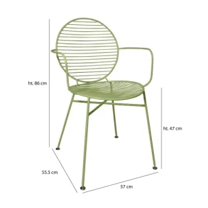 Pirouette Paris Lot De 2 Fauteuils De Table En Métal Vert REMISE allant jusqu. 18