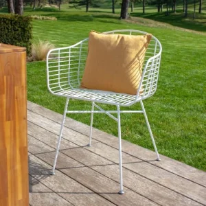 Now’s Home Lot De 2 Fauteuils De Table Outdoor En Métal Blanc H78cm Livraison rapide 10