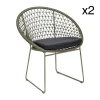 Now’s Home Lot De 2 Fauteuils De Table Outdoor En Métal Vert Olive ultratendance 20