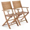 Oviala Lot De 2 Fauteuils En Bois D’eucalyptus dernière tendance 20