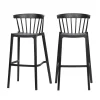 WOOOD Lot De 2 Tabourets Indoor Et Outdoor En Plastique Noir bas prix 17