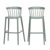 WOOOD Lot De 2 Tabourets Indoor Et Outdoor En Plastique Vert De Gris magasin en ligne 17