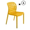 grande popularité Essenciel Green Lot De 4 Chaises Ajourée En Polypropylène Jaune Solaire 17