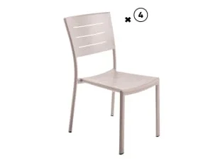 Livraison internationale Essenciel Green Lot De 4 Chaises De Jardin En Aluminium Coloris Sable 14