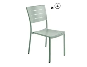 Essenciel Green Lot De 4 Chaises De Jardin En Aluminium Coloris Muscade authentiques 18