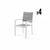 Kerama Lot De 4 Chaises Empilables En Aluminium Blanc Et Textilène Gris de garantie authentique 17