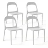 Oviala Lot De 4 Chaises En Plastique Blanc qualité d’originales 20