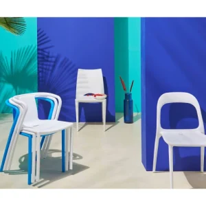 Oviala Lot De 4 Chaises En Plastique Blanc qualité d’originales 18