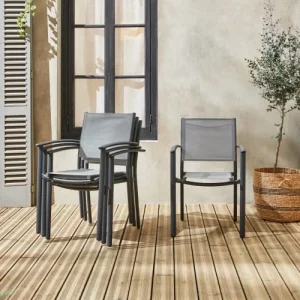 Alice’s Garden Lot De 4 Fauteuils De Jardin Gris Clair Et Anthracite Couleurs variées 12