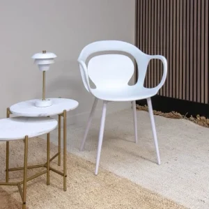 Now’s Home Lot De 4 Fauteuils De Table Blanc Mat excellent qulity 10