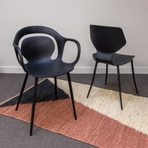 Dernières Nouveautés Now’s Home Lot De 4 Fauteuils De Table Noir Mat 16