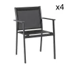 Authenticité garantie Now’s Home Lot De 4 Fauteuils Empilables En Aluminium Noir 11