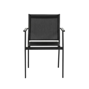 Authenticité garantie Now’s Home Lot De 4 Fauteuils Empilables En Aluminium Noir 18