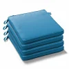 grossiste en ligne Oviala Lot De 4 Galettes De Chaise Polyester Bleu Pacific 40x40x3 Cm 20