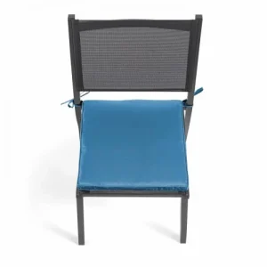 grossiste en ligne Oviala Lot De 4 Galettes De Chaise Polyester Bleu Pacific 40x40x3 Cm 12