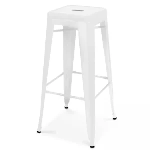 Oviala Lot De 4 Tabourets De Bar En Acier Blanc Mat achetez pas cher 10