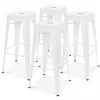 Oviala Lot De 4 Tabourets De Bar En Acier Blanc Mat achetez pas cher 22