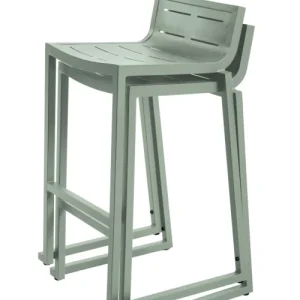 Satisfait ou Remboursé Essenciel Green Lot De 4 Tabourets De Bar En Aluminium Romarin 9