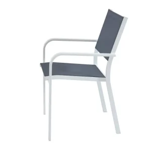 HOMIFAB Lot De 6 Chaises De Jardin En Aluminium Blanc Et Textilène Livraison gratuite 14