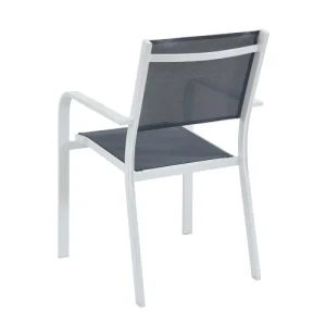 HOMIFAB Lot De 6 Chaises De Jardin En Aluminium Blanc Et Textilène Livraison gratuite 16