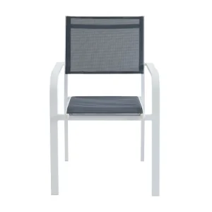 HOMIFAB Lot De 6 Chaises De Jardin En Aluminium Blanc Et Textilène Livraison gratuite 18