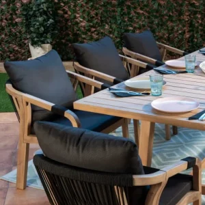 site soldes Kerama Lot De 6 Chaises De Jardin En Bois D’acacia Et En Corde Tressée 13