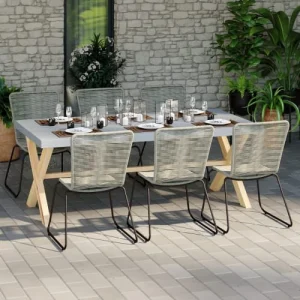 HOMIFAB Lot De 6 Chaises De Jardin Tressées Naturelles outlet soldes 10