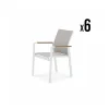 Kerama Lot De 6 Chaises Empilables En Aluminium Blanc En Textilène boutique paris 14