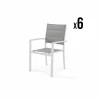 en ligne Kerama Lot De 6 Chaises Empilables En Aluminium Blanc Et Textilène Gris 20