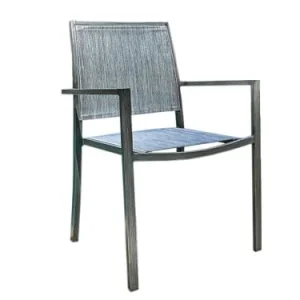 nouveau produit Jardiline Pack De 2 Fauteuils De Jardin Empilable En Aluminium Et Textilène Gris 7