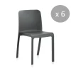 excellent qulity Shaf Pack De 6 Chaises Design En Résine Recyclée Anthracite 22