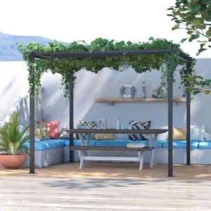 livraison la plus rapide OUTSUNNY Pergola Autoportante Style Contemporain – Toit Terrasse à Décorer 10