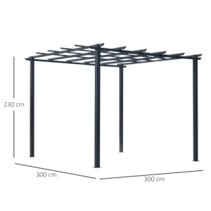 livraison la plus rapide OUTSUNNY Pergola Autoportante Style Contemporain – Toit Terrasse à Décorer 12